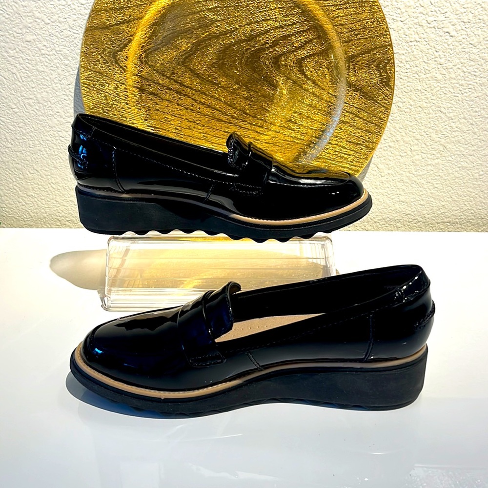 Clarks Sharon Gracie Black Loafers